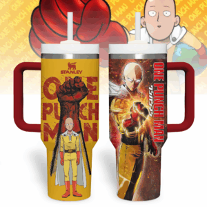 One-Punch Man Anime Custom Stanley Quencher 40oz Stainless Steel Tumbler With Handle - Threewoofs
