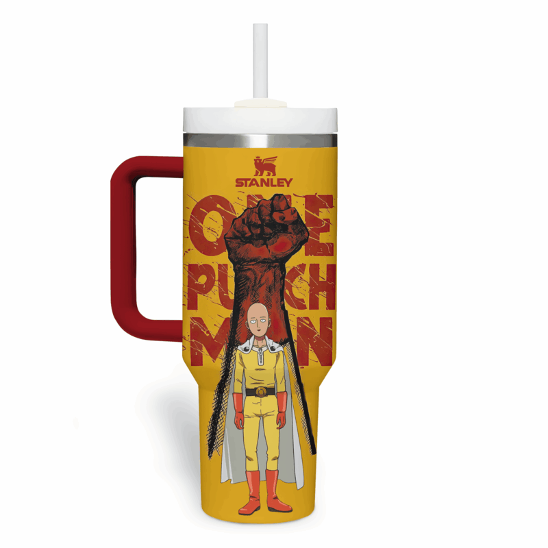 One-Punch Man Anime Custom Stanley Quencher 40oz Stainless Steel Tumbler With Handle - Threewoofs - Image 2