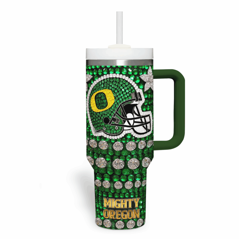 Oregon Ducks NCAA Sports Custom Stanley Quencher 40oz Stainless Steel Tumbler With Handle - Threewoofs - Image 4