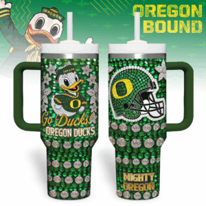 Oregon Ducks NCAA Sports Custom Stanley Quencher 40oz Stainless Steel Tumbler With Handle - Threewoofs