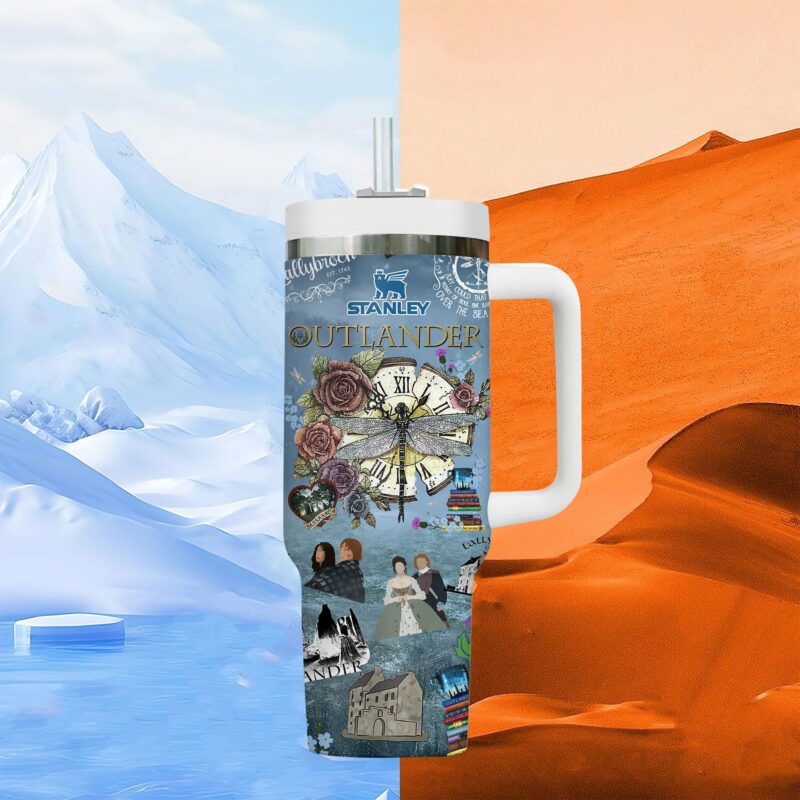 Outlander TV Series Custom Stanley Quencher 40oz Stainless Steel Tumbler With Handle - Threewoofs - Image 3