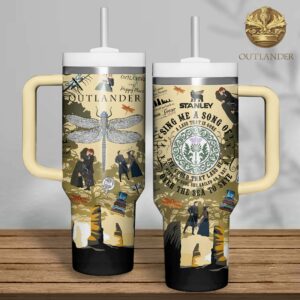 Outlander TV Series Custom Stanley Quencher 40oz Stainless Steel Tumbler With Handle - Threewoofs