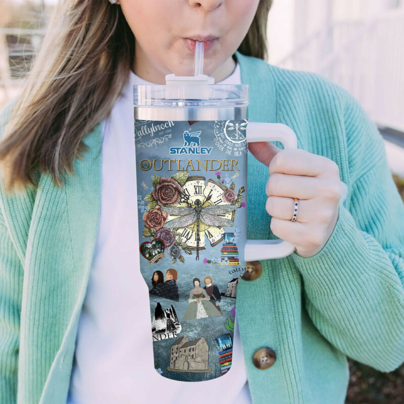 Outlander TV Series Custom Stanley Quencher 40oz Stainless Steel Tumbler With Handle - Threewoofs - Image 6