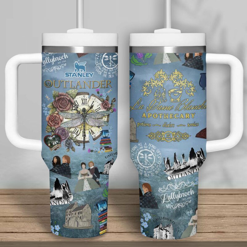 Outlander TV Series Custom Stanley Quencher 40oz Stainless Steel Tumbler With Handle - Threewoofs - Image 2