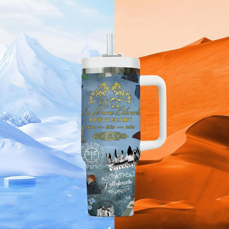 Outlander TV Series Custom Stanley Quencher 40oz Stainless Steel Tumbler With Handle - Threewoofs - Image 4