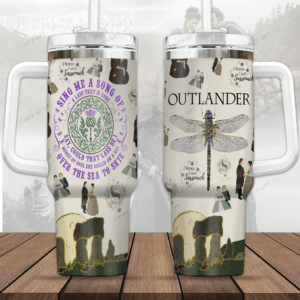 Outlander TV Series Custom Stanley Quencher 40oz Stainless Steel Tumbler With Handle - Threewoofs