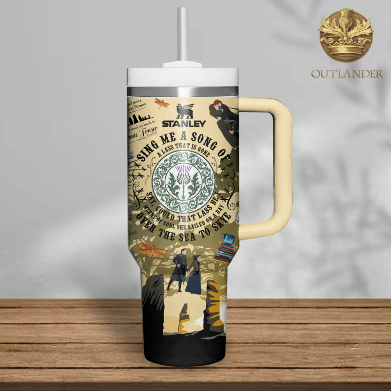 Outlander TV Series Custom Stanley Quencher 40oz Stainless Steel Tumbler With Handle - Threewoofs - Image 3