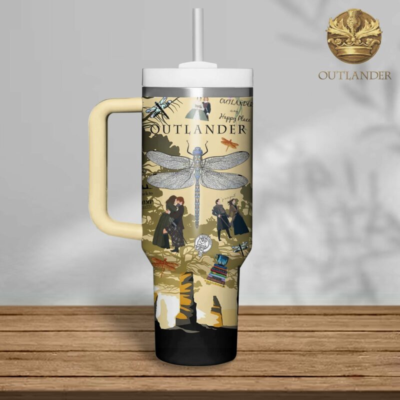 Outlander TV Series Custom Stanley Quencher 40oz Stainless Steel Tumbler With Handle - Threewoofs - Image 2