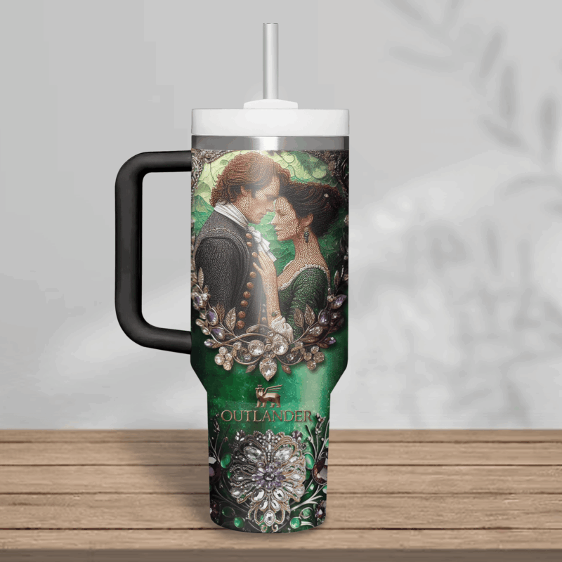 Outlander TV Series Custom Stanley Quencher 40oz Stainless Steel Tumbler With Handle - Threewoofs - Image 3