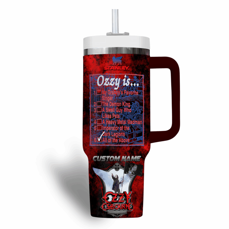 Ozzy Osbourne Music Custom Stanley Quencher 40oz Stainless Steel Tumbler With Handle - Threewoofs - Image 4