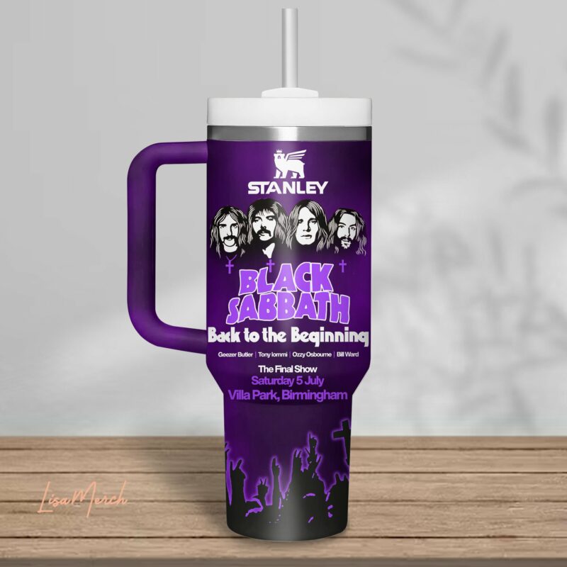 Ozzy Osbourne Music Custom Stanley Quencher 40oz Stainless Steel Tumbler With Handle - Threewoofs - Image 2