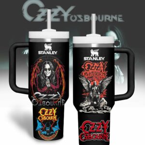Ozzy Osbourne Music Custom Stanley Quencher 40oz Stainless Steel Tumbler With Handle - Threewoofs