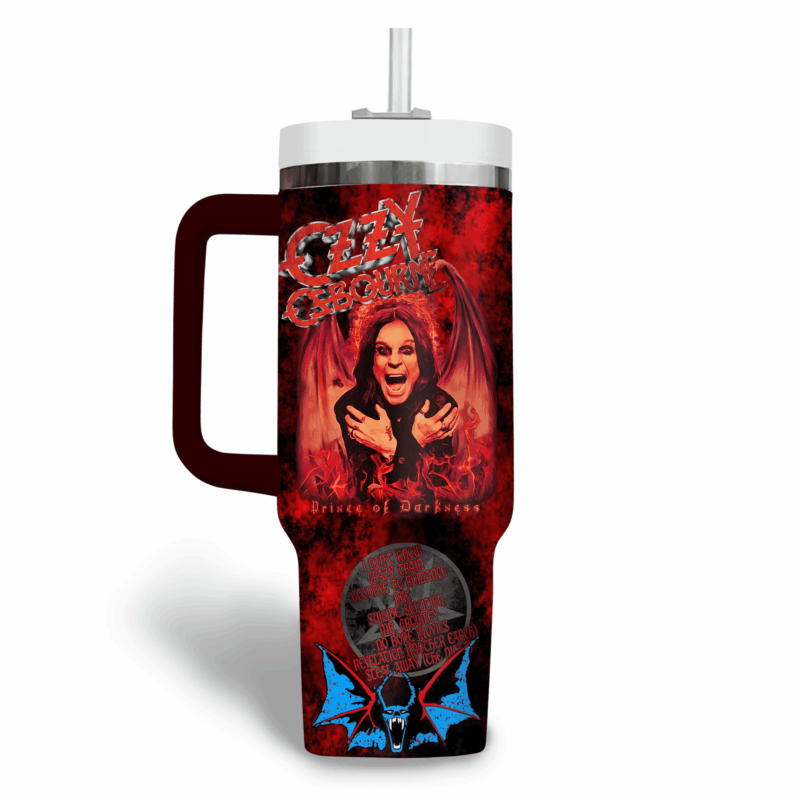 Ozzy Osbourne Music Custom Stanley Quencher 40oz Stainless Steel Tumbler With Handle - Threewoofs - Image 3