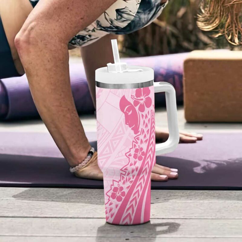 Pacific Girl and Butterfly Cancer Ribbon Custom Stanley Quencher 40oz Stainless Steel Tumbler With Handle - Threewoofs - Image 6