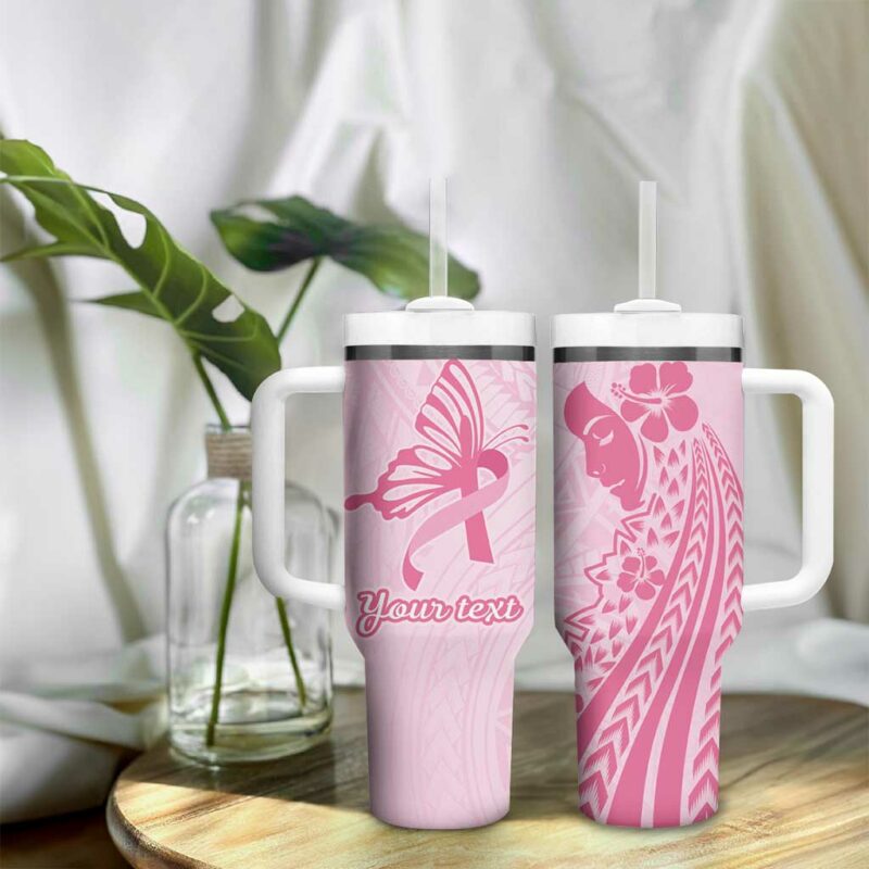 Pacific Girl and Butterfly Cancer Ribbon Custom Stanley Quencher 40oz Stainless Steel Tumbler With Handle - Threewoofs - Image 9