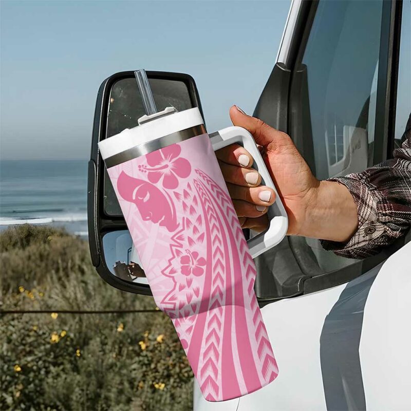 Pacific Girl and Butterfly Cancer Ribbon Custom Stanley Quencher 40oz Stainless Steel Tumbler With Handle - Threewoofs - Image 7