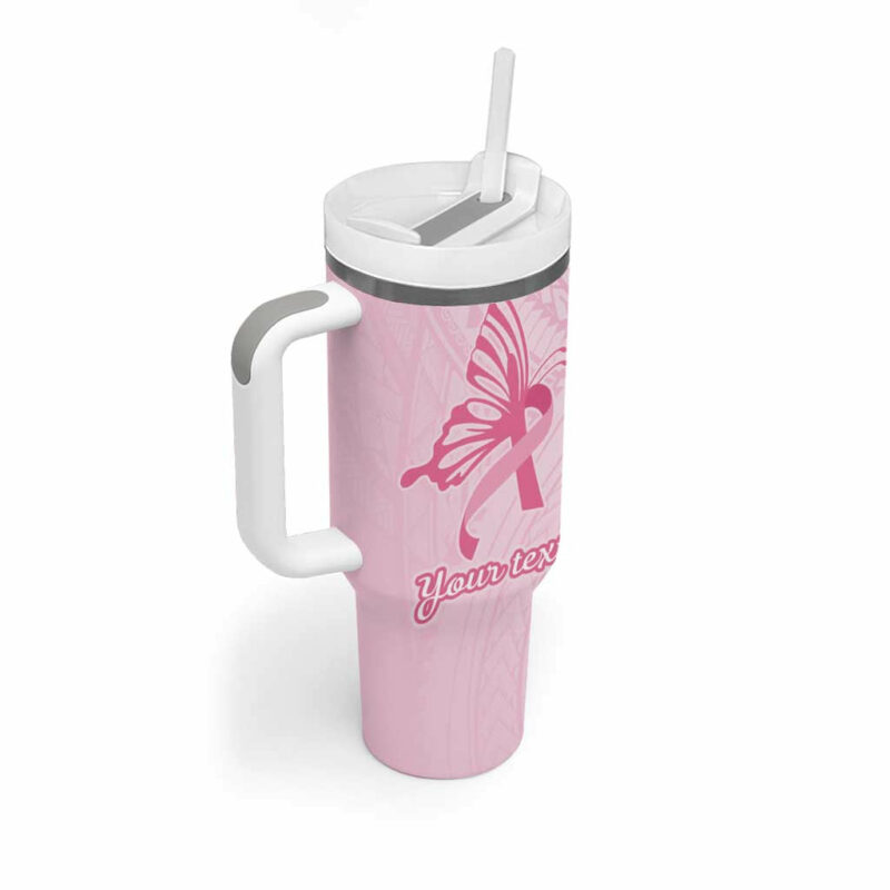 Pacific Girl and Butterfly Cancer Ribbon Custom Stanley Quencher 40oz Stainless Steel Tumbler With Handle - Threewoofs - Image 2