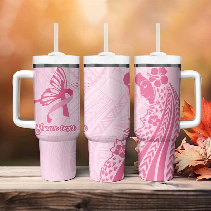 Pacific Girl and Butterfly Cancer Ribbon Custom Stanley Quencher 40oz Stainless Steel Tumbler With Handle - Threewoofs - Image 4