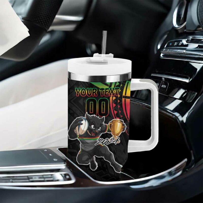 Panthers Champion Grand Final 2024 With Polynesian Style Custom Stanley Quencher 40oz Stainless Steel Tumbler With Handle - Threewoofs - Image 8