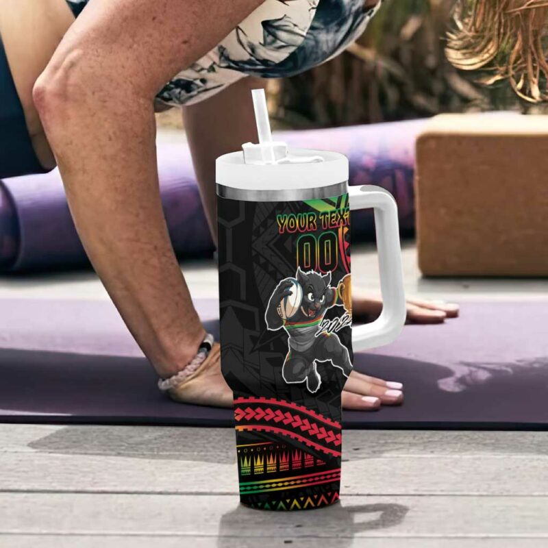 Panthers Champion Grand Final 2024 With Polynesian Style Custom Stanley Quencher 40oz Stainless Steel Tumbler With Handle - Threewoofs - Image 6