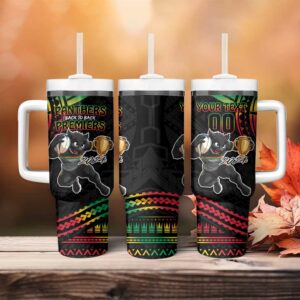 Panthers Champion Grand Final 2024 With Polynesian Style Custom Stanley Quencher 40oz Stainless Steel Tumbler With Handle - Threewoofs
