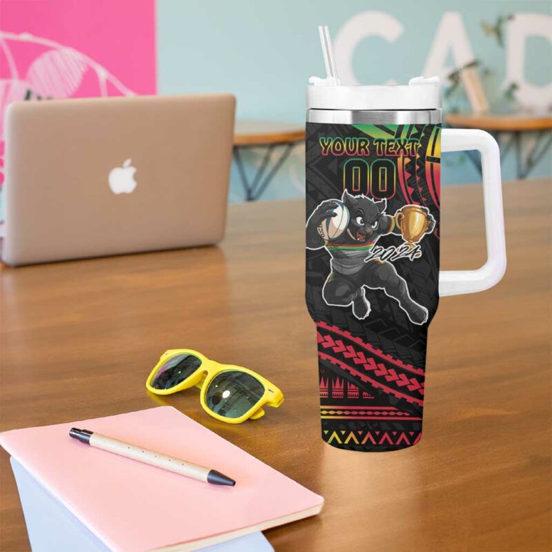 Panthers Champion Grand Final 2024 With Polynesian Style Custom Stanley Quencher 40oz Stainless Steel Tumbler With Handle - Threewoofs - Image 5
