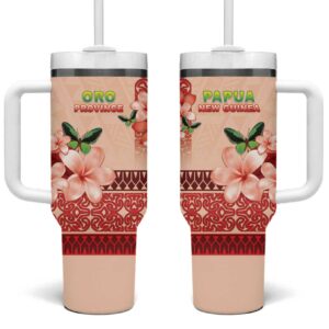 Papua New Guinea Oro Province Oro Birdwing Butterfly Custom Stanley Quencher 40oz Stainless Steel Tumbler With Handle - Threewoofs