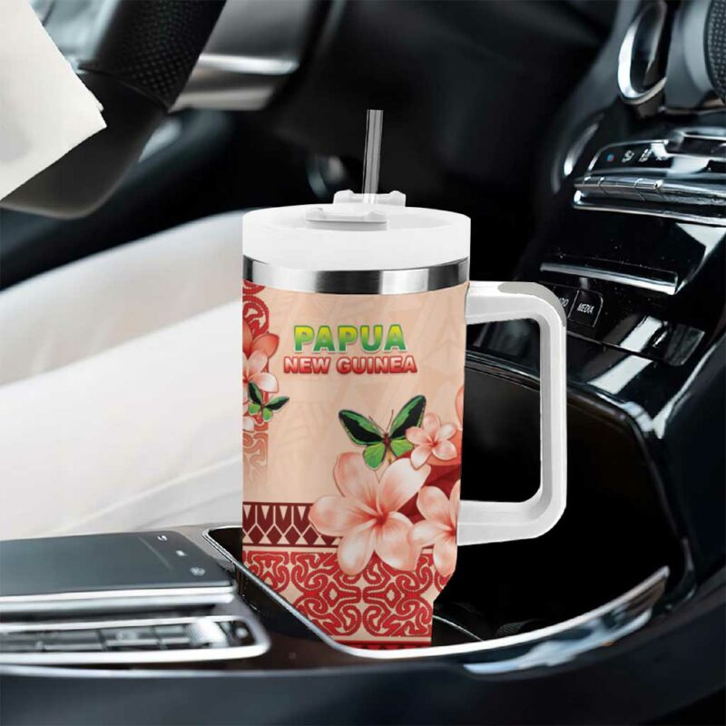 Papua New Guinea Oro Province Oro Birdwing Butterfly Custom Stanley Quencher 40oz Stainless Steel Tumbler With Handle - Threewoofs - Image 8