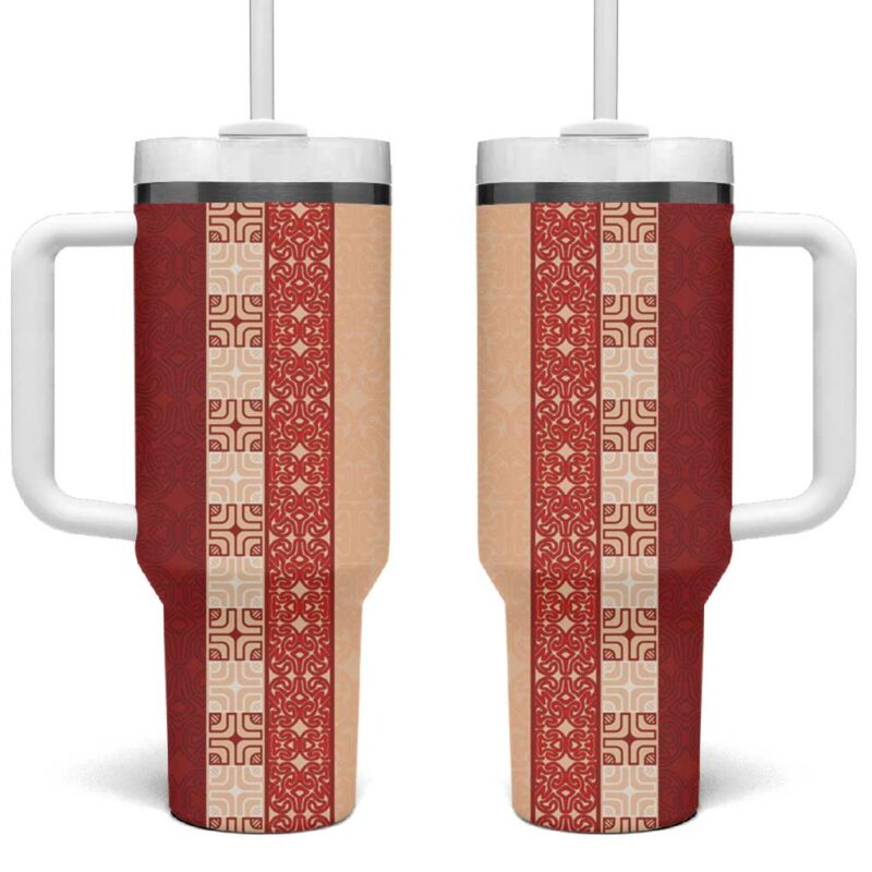 Papua New Guinea Oro Tapa Custom Stanley Quencher 40oz Stainless Steel Tumbler With Handle - Threewoofs