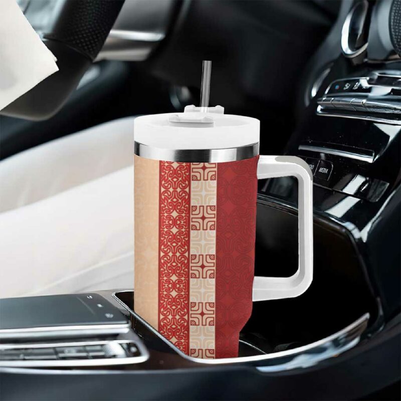 Papua New Guinea Oro Tapa Custom Stanley Quencher 40oz Stainless Steel Tumbler With Handle - Threewoofs - Image 8