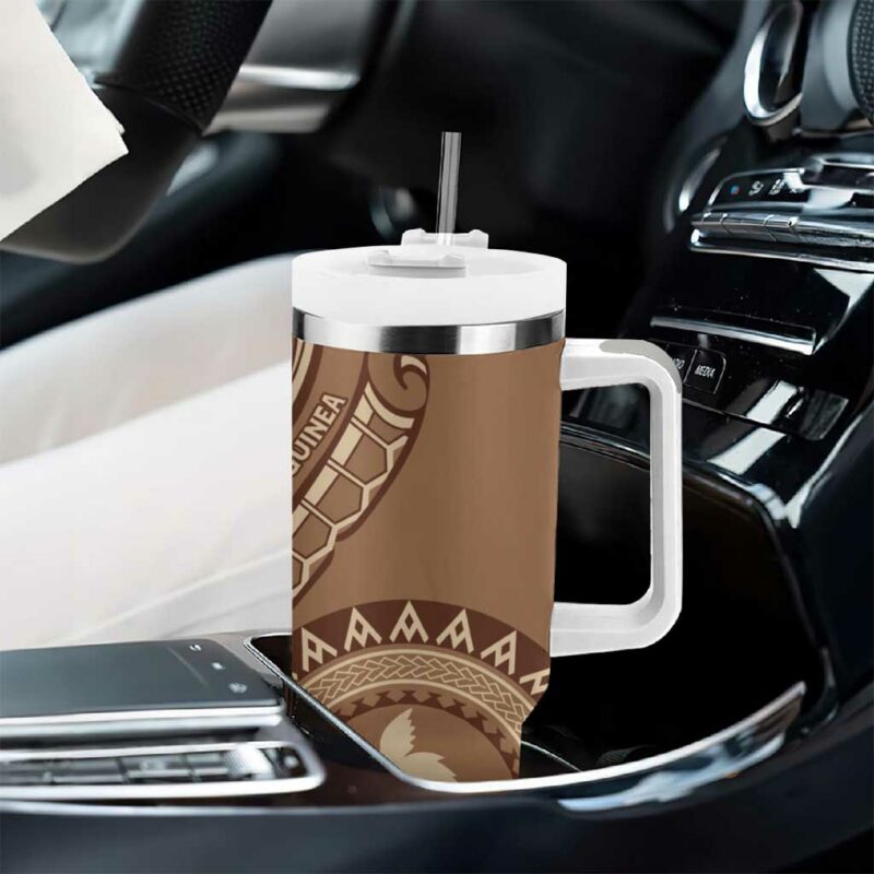 Papua New Guinea Oro Tapa Motif Classic Custom Stanley Quencher 40oz Stainless Steel Tumbler With Handle - Threewoofs - Image 8