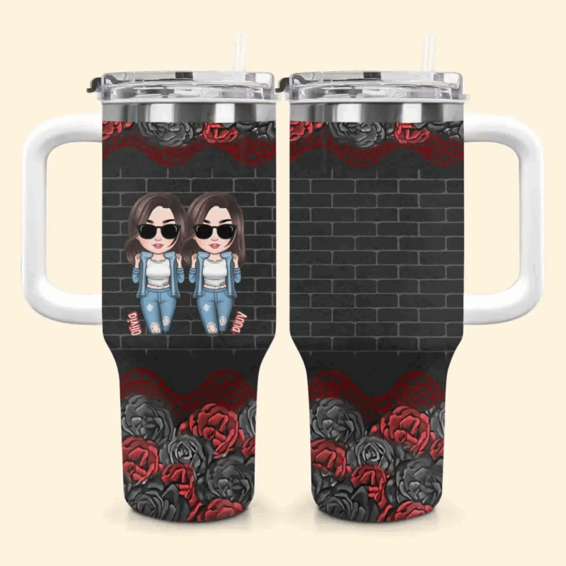 Partners In CrimeCustom Stanley Quencher 40oz Stainless Steel Tumbler With Handle - Threewoofs