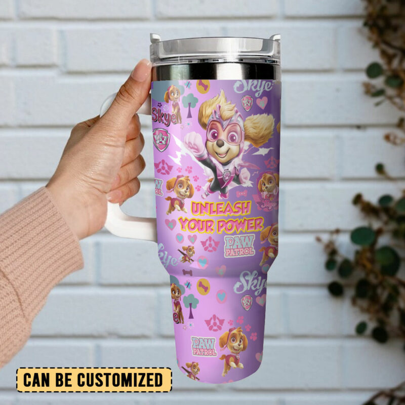 Paw Patrol Cartoon Custom Stanley Quencher 40oz Stainless Steel Tumbler With Handle - Threewoofs - Image 3