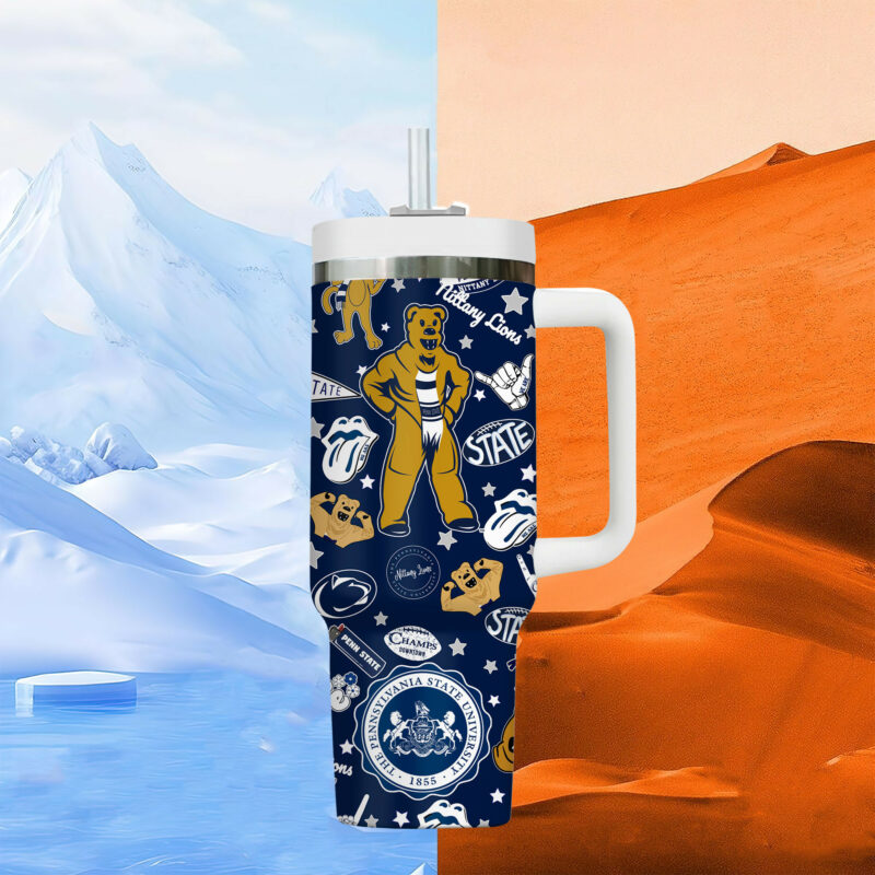 Penn State Nittany Lions NCAA Custom Stanley Quencher 40oz Stainless Steel Tumbler With Handle - Threewoofs - Image 7