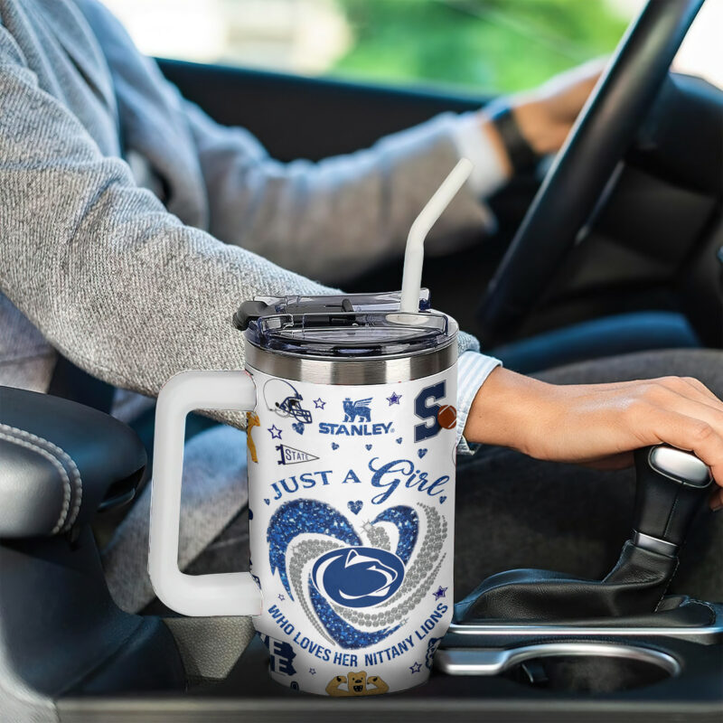 Penn State Nittany Lions NCAA Sports Custom Stanley Quencher 40oz Stainless Steel Tumbler With Handle - Threewoofs - Image 4