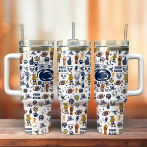Penn State Nittany Lions NCAA Sports Custom Stanley Quencher 40oz Stainless Steel Tumbler With Handle - Threewoofs