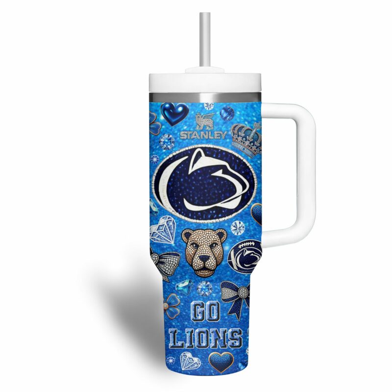 Penn State Nittany Lions NCAA Sports Custom Stanley Quencher 40oz Stainless Steel Tumbler With Handle - Threewoofs - Image 2