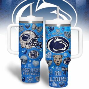 Penn State Nittany Lions NCAA Sports Custom Stanley Quencher 40oz Stainless Steel Tumbler With Handle - Threewoofs