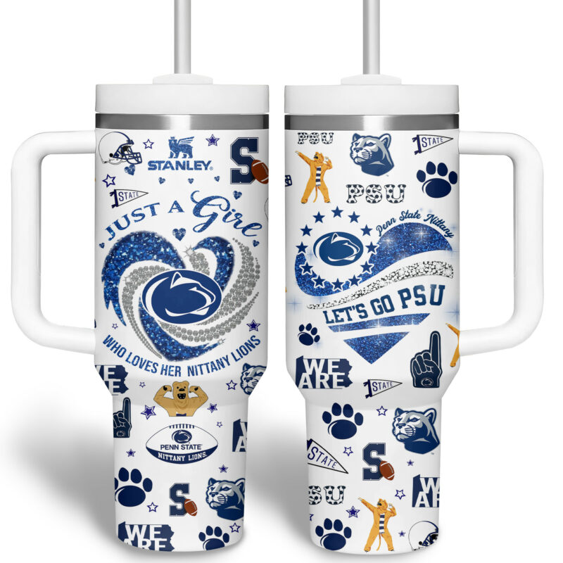 Penn State Nittany Lions NCAA Sports Custom Stanley Quencher 40oz Stainless Steel Tumbler With Handle - Threewoofs - Image 6