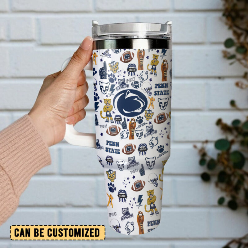 Penn State Nittany Lions NCAA Sports Custom Stanley Quencher 40oz Stainless Steel Tumbler With Handle - Threewoofs - Image 3