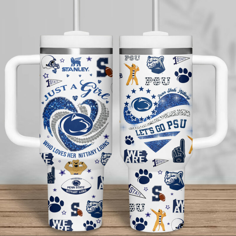 Penn State Nittany Lions NCAA Sports Custom Stanley Quencher 40oz Stainless Steel Tumbler With Handle - Threewoofs - Image 5