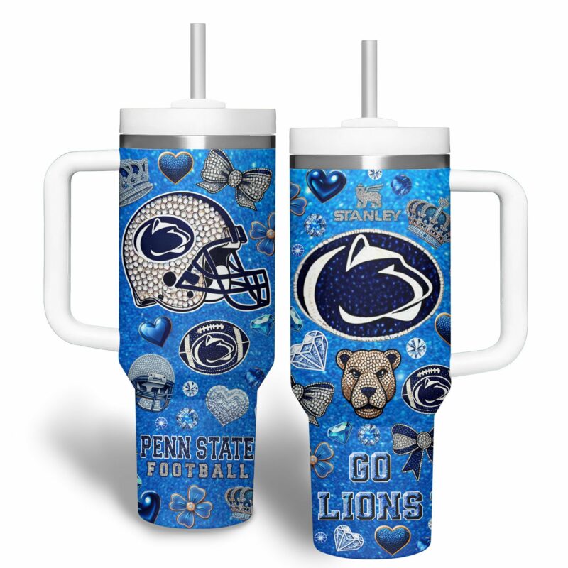 Penn State Nittany Lions NCAA Sports Custom Stanley Quencher 40oz Stainless Steel Tumbler With Handle - Threewoofs - Image 3