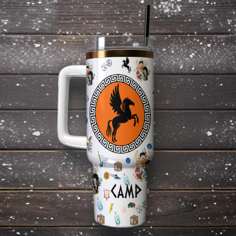 Percy Jackson Movies Custom Stanley Quencher 40oz Stainless Steel Tumbler With Handle - Threewoofs - Image 2