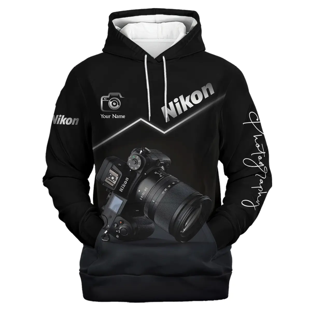 Personalized Gift Custom Name Nikon Camera Photography All Over Prints BLPT81124A1NK - Hoodie - Image 2