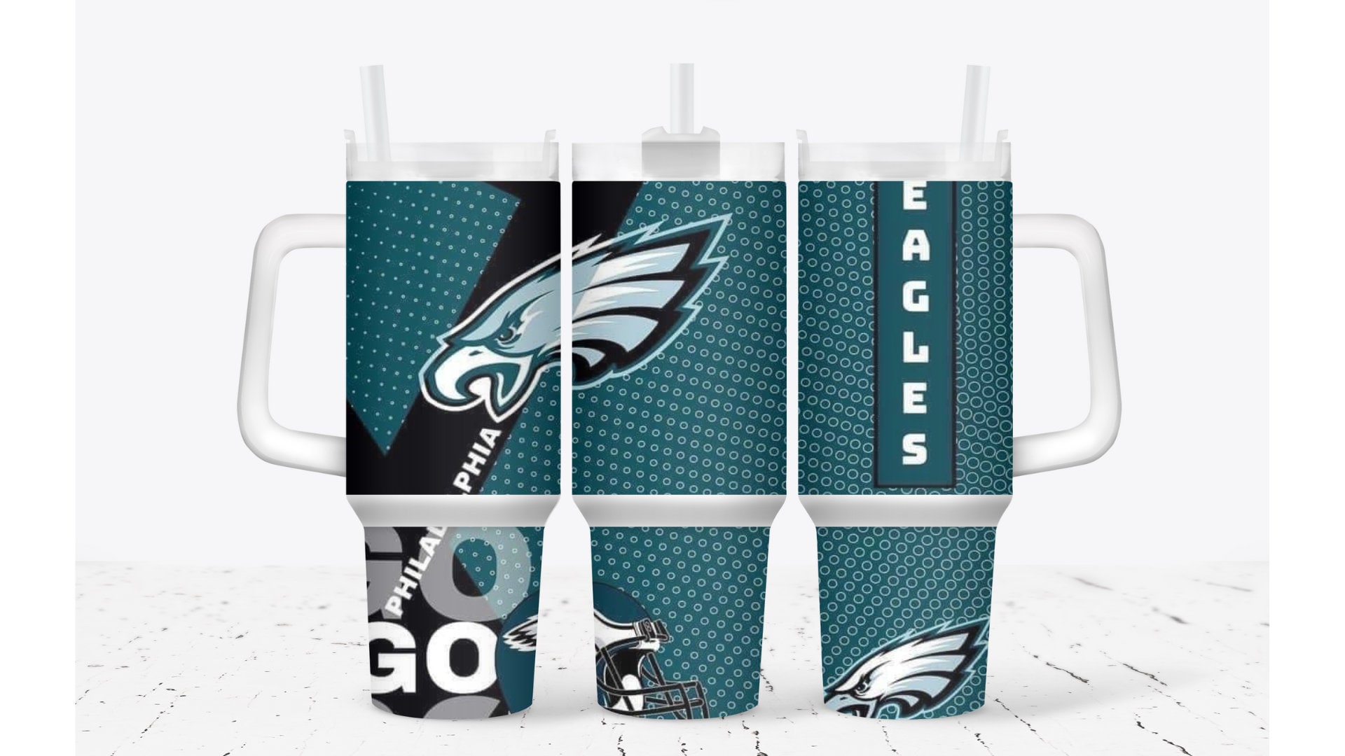Philadelphia Eagles Fan Tumbler with Straw - Perfect for Game Day!