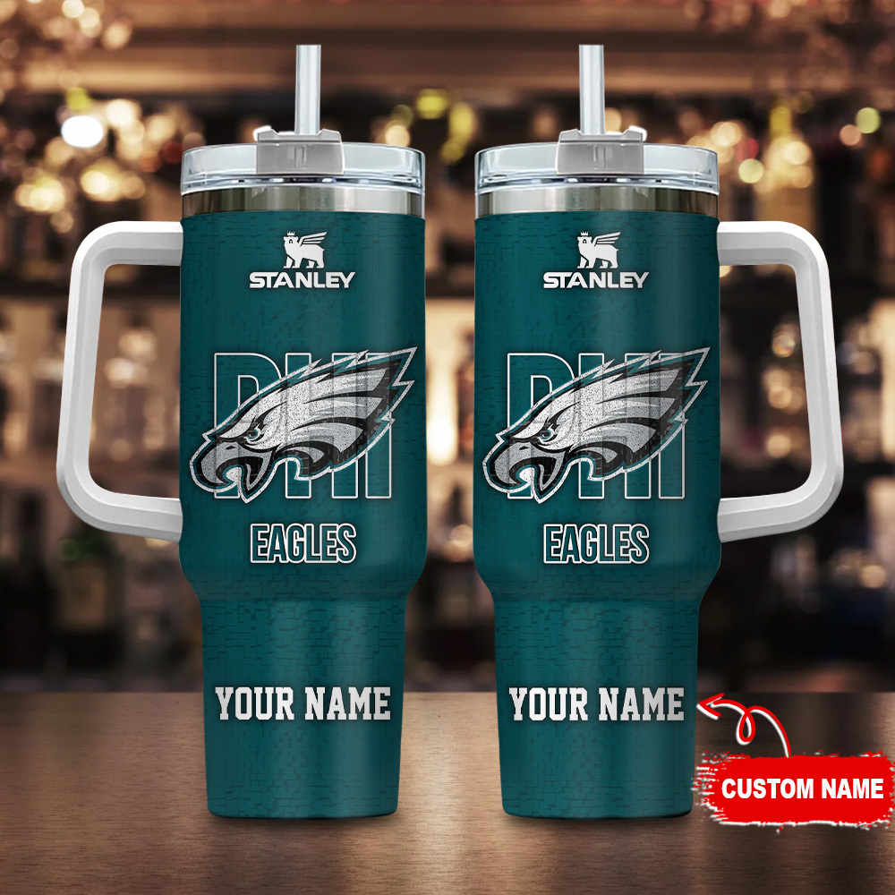 Customizable Eagles Tumbler with Handle - Personalized Gift for Fans