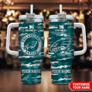 Customizable Philadelphia Eagles Tumbler with Handle - Show Your Team Spirit!