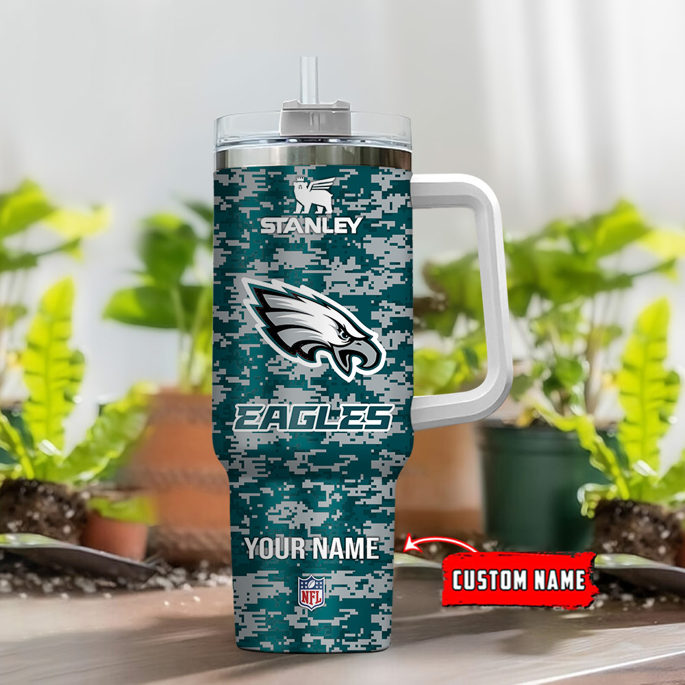 Custom Name Philadelphia Eagles Tumbler - Perfect Gift for NFL Fans - Image 2