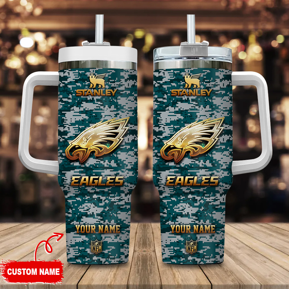 Customizable Eagles Tumbler with Handle - Show Your Team Pride!