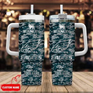 Customizable Philadelphia Eagles Stanley Tumbler - Personalized NFL Fan Gift